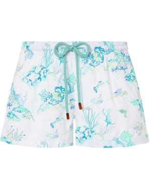 Vilebrequin Short De Bain Brodé À Motif Barrière De Corail - Blue