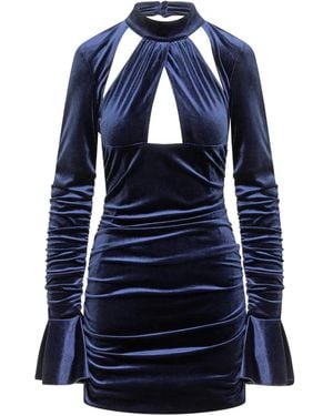 ACTUALEE Robe Froncée À Découpes - Bleu