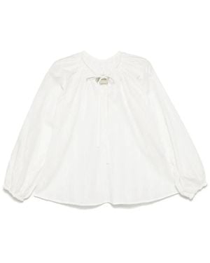 Bambah Petra Motif Blouse - White