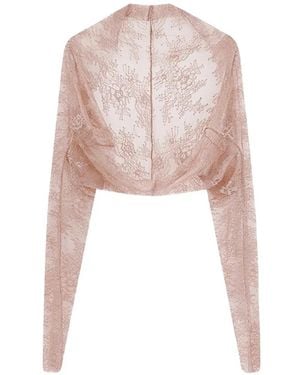 Alberta Ferretti Lace Cropped Jacket - White