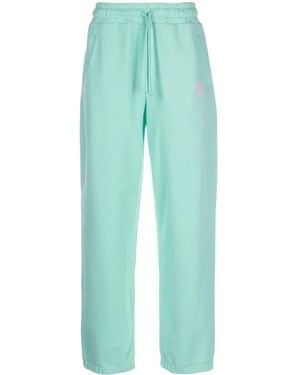 Objects IV Life Logo-Print Cotton Track Pants - Blue