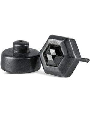 Parts Of 4 Sterling Diamond Earring - Black