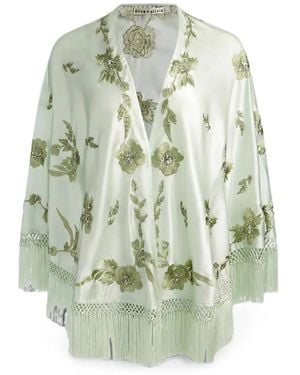 Alice + Olivia Cape Mit Blumiger Stickerei - Grün