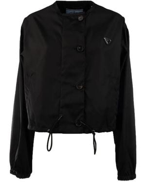 Prada Jacke Aus Re-Nylon - Schwarz