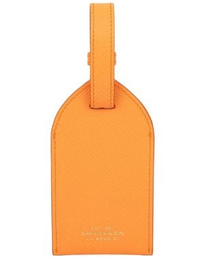 Smythson Panama Luggage Tag - Orange