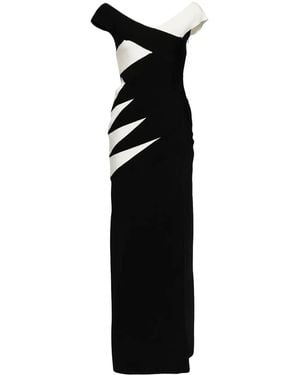 Zuhair Murad Off-Shoulder Panelled Gown - Black