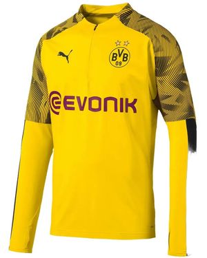 PUMA Bvb Quarter-Zip T-Shirt - Yellow