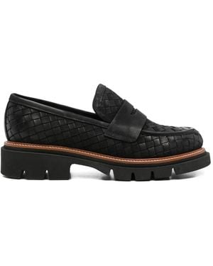 SERGIO MORETTI FIRENZE Woven Chunky-Sole Loafers - Black