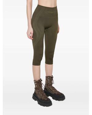 MISBHV Jacquard Logo Striped Capri Leggings - Green
