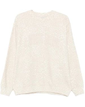 Anine Bing Leopard-Pattern Logo Sweatshirt - Natural