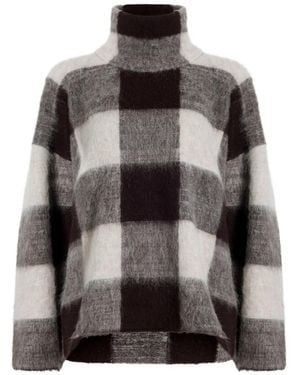 Proenza Schouler Karierter Pullover mit Stehkragen - Schwarz