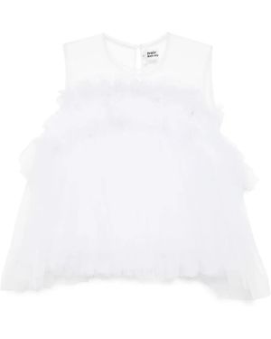 Noir Kei Ninomiya チュール ラッフルブラウス - ホワイト