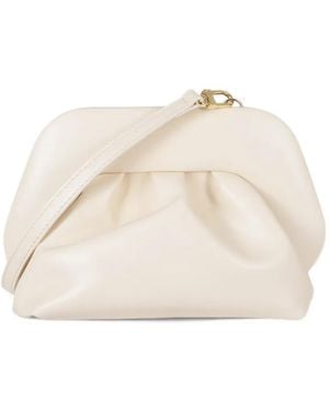 THEMOIRÈ Small Bios Ruched Clutch Bag - Natural