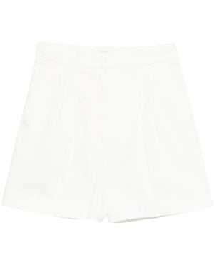 Max Mara Flared Satin Shorts With High-Cut Waistband - White