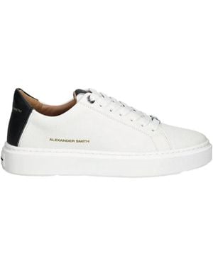 Alexander Smith Leather Panelled Sneakers - White