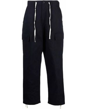 Universal Works Drawstring Straight-Leg Trousers - Blue
