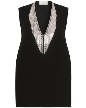 Sportmax Rhinestone-Detail Sleeveless Top - Black