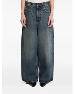 Balenciaga Low-Rise Cotton Baggy Jeans - Blue