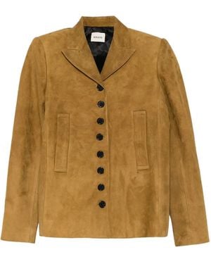 KHAITE Suede Jacket - Brown