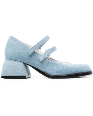 NODALETO Bulla Denim 50Mm Court Shoes - Blue