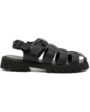 SERGIO MORETTI FIRENZE Buckled-Fastening Caged Sandals - Black
