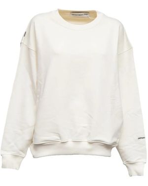 Department 5 Geripptes Hayes Sweatshirt Mit Rundem Ausschnitt - Weiß