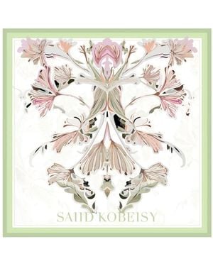 Saiid Kobeisy Large Floral Scarf - White