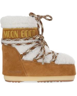 Moon Boot Icon Low Shearling Boots - White