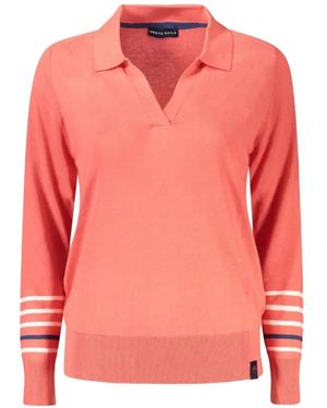 North Sails Pullover Mit Gestreiften Bündchen Und V-Ausschnitt - Pink