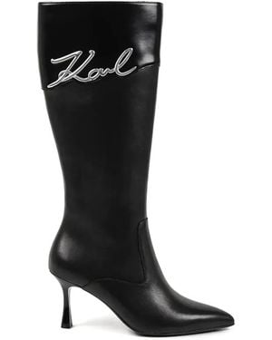 KARL LAGERFELD 80Mm Sienna Pointed-Toe Boots - Black