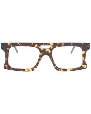 Kuboraum Patterned Geometric-Frame Glasses - Brown