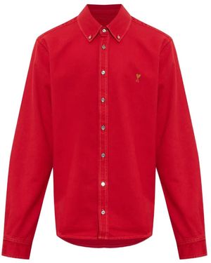 Ami Paris Denim Shirt - Rouge