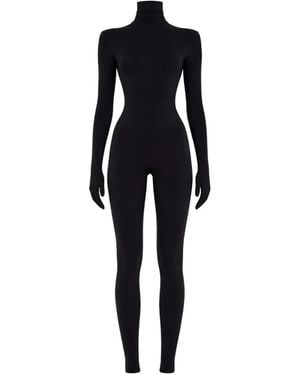 Norma Kamali Turtleneck Long-Sleeved Jumpsuit - Blue