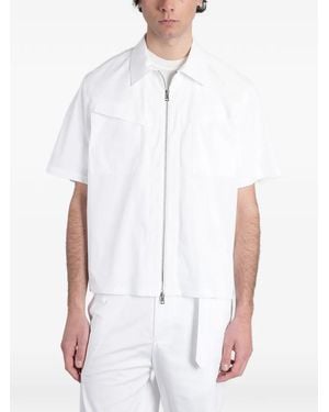 Low Brand S162 Zip-Up Short-Sleeve Shirt - White