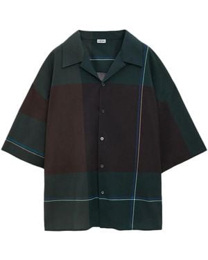 Loewe チェック ショートスリーブ シャツ - ブラック