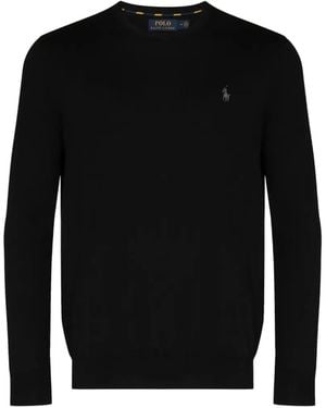 Polo Ralph Lauren Pony-Motif Crew-Neck Jumper - Black