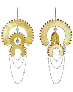 Tory Burch Chandelier Resin-Bead Earrings - Metallic