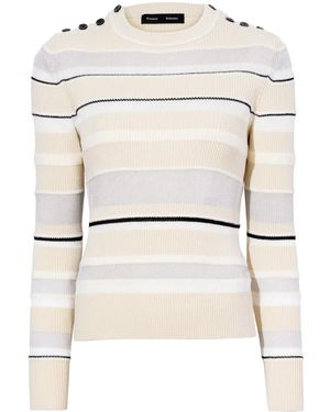 Proenza Schouler ストライプ スウェットシャツ - ナチュラル