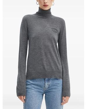 Iceberg Roll-Neck Logo-Detail Sweater - Gray