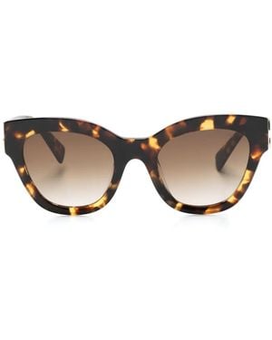 Miu Miu Logo Oversize-Frame Sunglasses - Natural