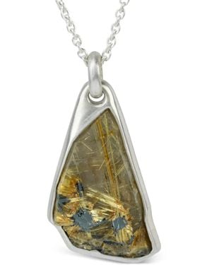 Parts Of 4 Sterling Halos Rutilated Quartz Necklace - White