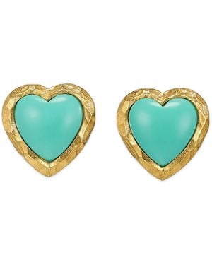 Anabela Chan Heart Earrings - Green