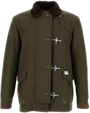 Fay Hook-Fastening Patch-Pocket Parka - Green