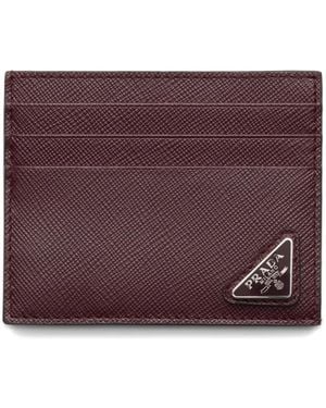 Prada Triangle-Logo Card Holder - Purple