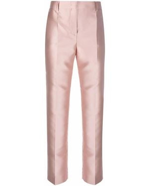 Alberta Ferretti Metallic-Finish Straight-Leg Trousers - Pink