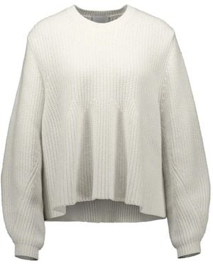 Allude Knitted Crewneck Jumper - White