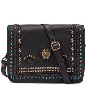 Frau Stud-Embellished Leather Shoulder Bag - Black