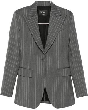 Dondup Pinstripe-Pattern Peaked-Lapels Blazer - Gray