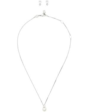 Swarovski Matrix Earrings And Necklace Set - White