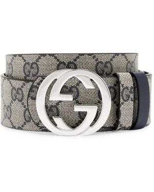 Gucci Cinturón Reversible Con Hebilla Interlocking G - Gris